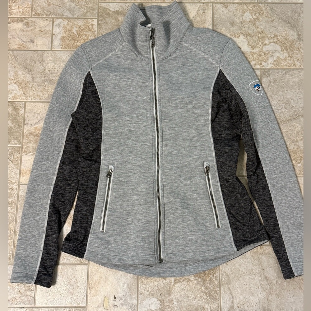 Kuhl Jacket Women Medium Gray Projekt Kestrel Full Zip Stretch Pockets Outdoor